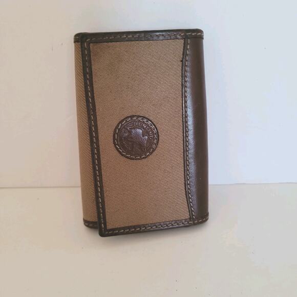 Hunting World Key Case Hooks Holder Wallet Logo Brown Trifold Desig Italian - Picture 1 of 9